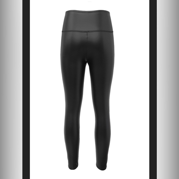 Last 1 ! Black Faux Leather High Rise Leggings - Picture 6 of 13